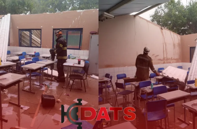 Temporal causa destelhamento em escola de Senador Canedo