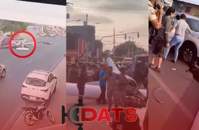 Avião militar cai em avenida movimentada, deixando dois mortos