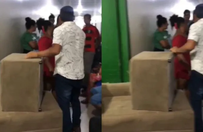 Sem acomodação para o pai, homem leva sofá para hospital em protesto no PA