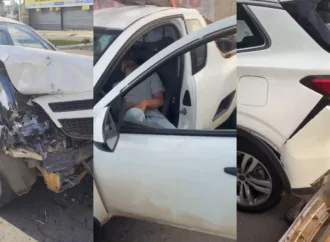 Motorista embriagado dorme após causar acidente em Aparecida de Goiânia